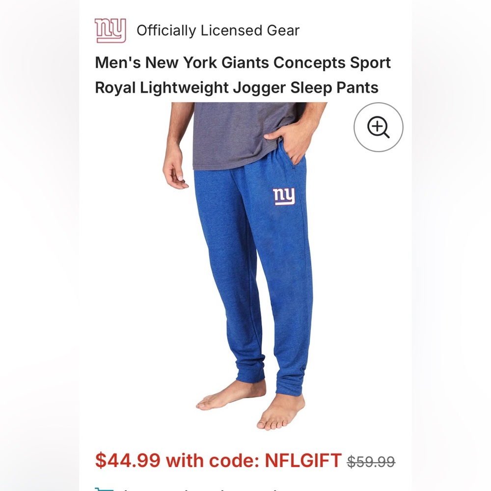 NY Giants New Nike Lg Thick Fuzzy Warm Sweatpant Joggers Gameday ready 3 pockets